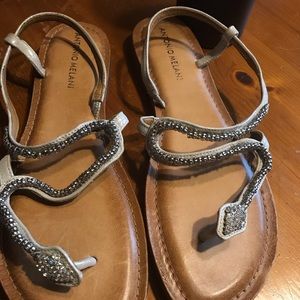 Antonio Melani Silver Snake Sandals